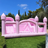 Trampoline gonflable romantique blanc européen mariage anniversaire château fête activité décoration trampoline gonflable avec toboggan