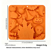 Moules en silicone de qualité alimentaire pour chocolat d'Halloween, moules de cuisson 3D en silicone résistants au four, en forme de citrouille, de crâne et de fantôme pour la fête d'Halloween