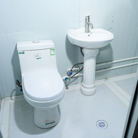 Toilettes portables en panneaux sandwich d'acier, conteneur de luxe préfabriqué, taille et couleur personnalisables, usage domestique, design moderne