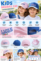 Casquettes de baseball décontractées pour enfants, légères, bicolores, en nylon à séchage rapide, avec logo brodé personnalisé, pour garçons et filles, de bonne qualité, pour les sports de plein air