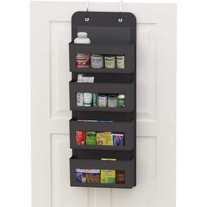 Organisateur de rangement à suspendre sur la porte à 4 poches, gris foncé, pour produits pour bébés - Product Image 3
