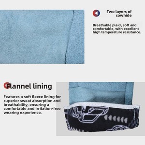 Gants <span class=keywords><strong>de</strong></span> soudage électriques épais à deux couches Jun Yu 7225 (35CM) - Polyester et coton mélangés - Product Image 3