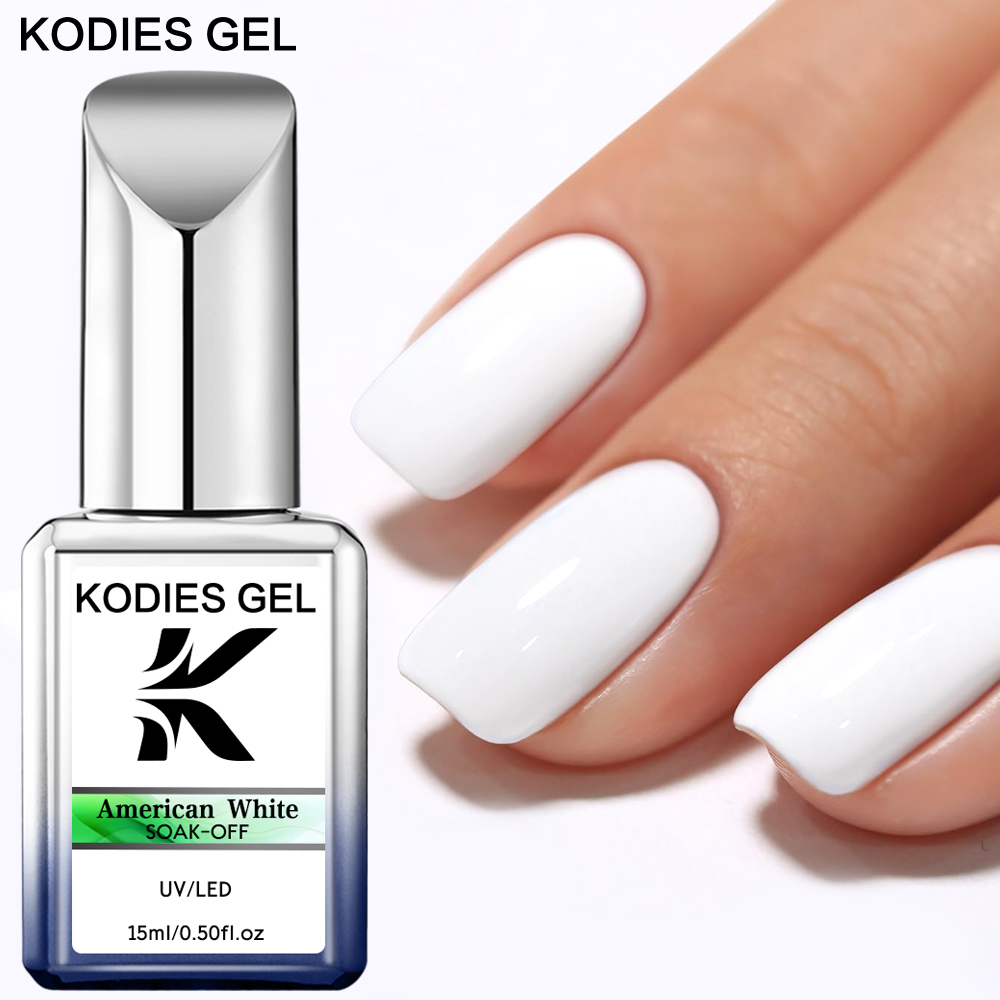 KODIES 15 мл высокопигментный американский белый УФ гель лак супер белый OEM Private Label гель лак для французского маникюра LED