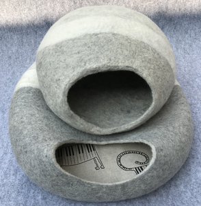 Lit pour chat en forme de donut, <span class=keywords><strong>tunnel</strong></span> pour animaux de compagnie en feutre écologique, double usage, entraînement en intérieur et jouet sportif interactif avec motif solide pour chatons - Product Image 6