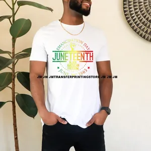 Adesivi Termotrasferibili DTF Lavabili con Strass e Ricami Finti 'They Not Like Us' Juneteenth, Pronti da Applicare su Magliette - Product Image 2