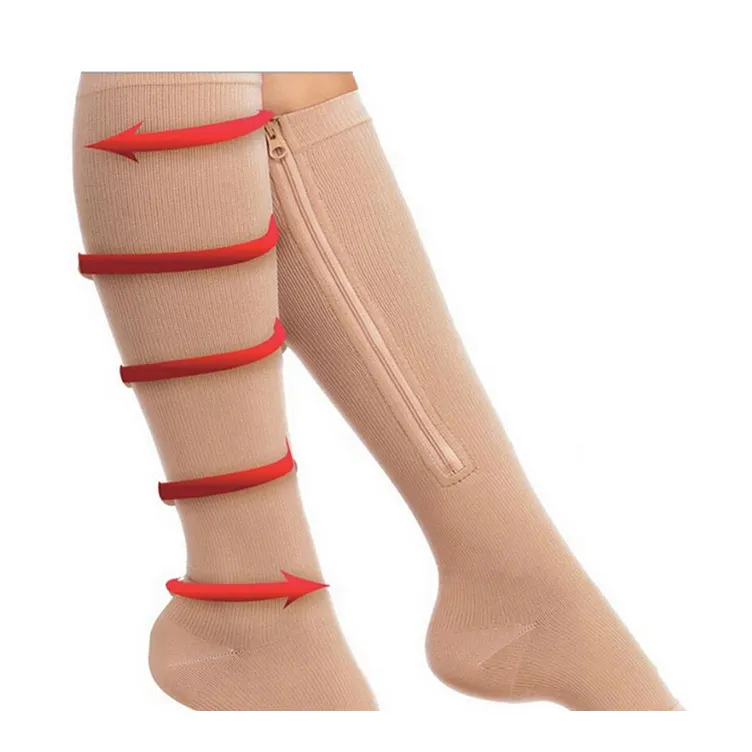 Nurse Zip Compression Socks, kniehohe Kompression strümpfe