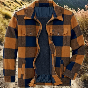 Custom Wholesale <b>Men's</b> Plaid Cotton Shirt <b>Jacket</b> With Zipper Closure And Front Pockets Autumn Casual Wear OEM Manufacturer - Product Image 2