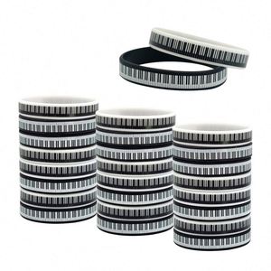 Piano Note Silicone Bracelet Music Inspiration Bracelet Piano Note Theme Party Supplies Music Party <b>Gifts</b> Rubber Wristband - Product Image 1