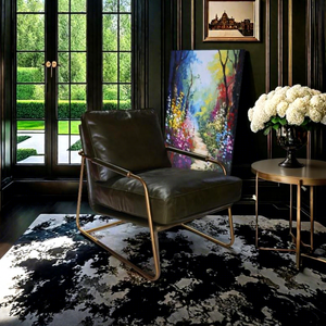 OEM ODM Antique <strong>Green</strong> Genuine Leather <strong>Accent</strong> <strong>Chair</strong> with Metal Frame Comfortable Leather Armchair Occasional for Living Room Home - Product Image 6