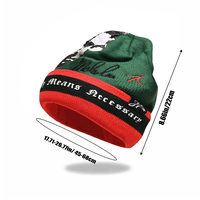Bonnet en tricot acrylique chaud d'hiver avec logo personnalisé, style hip-hop streetwear, broderie citation célèbre et portrait d'activiste