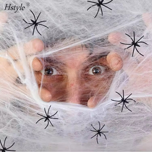 Hstyle Halloween toile d'araignée élastique avec horreur d'araignée <span class=keywords><strong>maison</strong></span> <span class=keywords><strong>hantée</strong></span> Arrangement de scène de cour Halloween Faux accessoires décoratifs - Product Image 4