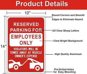 Panneau de stationnement réservé aux employés Les contrevenants à la conception en aluminium debout seront remorqués Frais du propriétaire <span class=keywords><strong>Slogan</strong></span> d'avertissement clair - Product Image 5