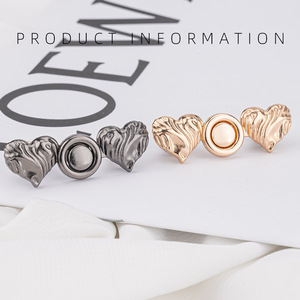 Nouveau bouton ondulé en forme de cœur pour cintrer la taille, sans clous ni coutures, bouton de jean détachable, réduction de la taille - Product Image 4