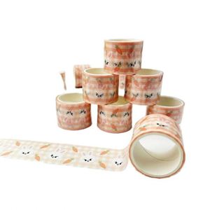 Cintas Adhesivas Decorativas de Papel Washi con Diseño Floral Kawaii y Estilo Moderno - Product Image 1