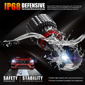 三色120W 30000LM 3000K 4300K 6500K汽车发光二极管前照灯灯泡H7 H11 9005 9006 H16 9012 5202发光二极管雾灯汽车发光二极管灯 - Product Image 4