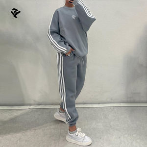 Tute Personalizzate da Donna con Strisce Laterali, Completi Autunno Inverno, Set 2 Pezzi con Felpa a Righe e Pantaloni Larghi - Product Image 3