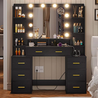 Commodes multifonctionnelles au design moderne 6 tiroirs meubles de chambre à coucher bureau de vanité de maquillage commode de maquillage avec tiroir