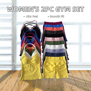 Conjunto Deportivo para Mujer, Top sin Espalda y Pantalones Cortos sin Costuras, Talla XL, Ropa Deportiva, Estampado Sólido, Transpirable, con Logotipo Frontal - Product Image 3