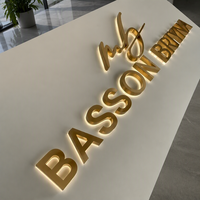 Vente en gros d'usine de logo d'entreprise personnalisé Enseigne en métal 3d avec lettres LED Enseigne lumineuse LED en métal Panneau LED pour la publicité