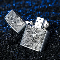 Briquet à pétrole classique rétro au design sculpté, sensation premium au toucher, briquet portable à silex
