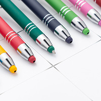 Pulpen Touch-Screen Spray-Glue Logo Kustom Grosir Model Promosi Stylus Kapasitif Tombol Tekan Bodi Aluminium