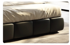 Chambre principale avec lit en cuir italien multifonctionnel et minimaliste, chambre moderne et simple, lit double de 2 mètres - Product Image 6