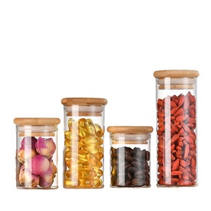 Rundes versiegeltes Glas für Kaffee Tee und Gewürze Küchen organisator Aufbewahrung flasche Versiegeltes Glas Lebensmittel lager glas mit Bambus deckel - Product Image 1