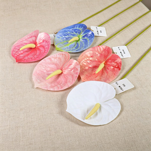 Fleur artificielle Anthurium, vase imprimé en 3D, fleurs pour mariage, décoration de salon, art floral - Product Image 1