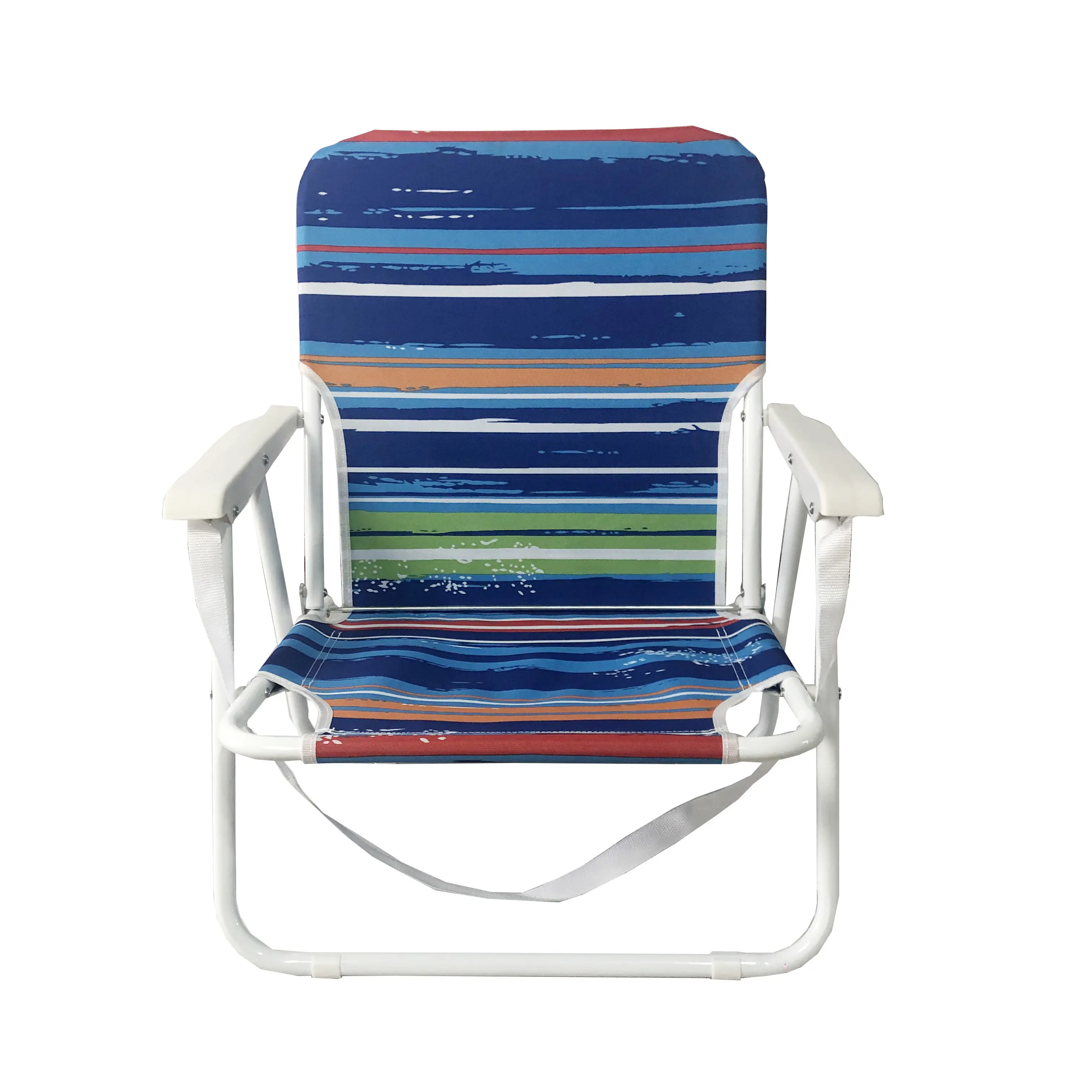 Accoudoir léger de plage pliable avec cadre en aluminium, chaise réglable à 3 positions avec sangle d'épaule, accoudoir en bois