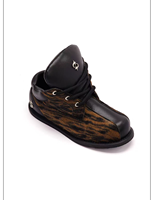 Bottes basses LE LOSANGE Platform Mohawk Powder Leopard Print Black Tiger Stripe à semelle fine, avec couture Goodyear, style streetwear original