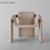 Fauteuil individuel contemporain en bois de style nordique vintage, moderne du milieu du siècle, pour salon et maison