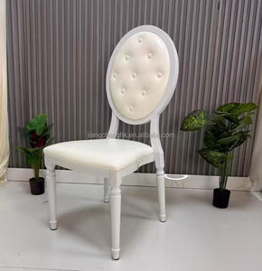 Silla Redonda de Metal Blanca Usada de Alta Calidad para Banquetes, Hoteles, Eventos Comerciales, Bodas y Fiestas - Product Image 2