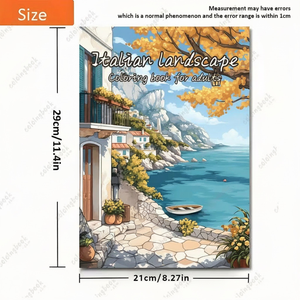 Libro <span class=keywords><strong>da</strong></span> <span class=keywords><strong>colorare</strong></span> <span class=keywords><strong>paesaggi</strong></span> italiani per adulti - 24 pagine con scene <span class=keywords><strong>di</strong></span> viaggi europei, <span class=keywords><strong>disegni</strong></span> rilassanti per l'arteterapia, architettura e natura - Product Image 5