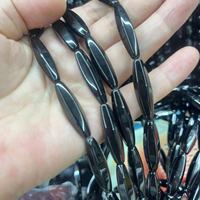 Perles de riz en onyx à 6 faces 8x30MM, pierre naturelle à facettes, pour la fabrication de bijoux, accessoires de vêtements, sacs, chaussures, 13 pièces/brin