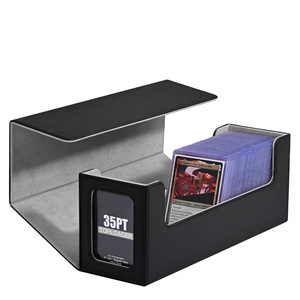 Boîte de rangement portable en cuir PU imperméable pour cartes de <span class=keywords><strong>jeu</strong></span> Juzi Wholesale, boîte de rangement Commander avec fenêtre de visualisation - Product Image 3