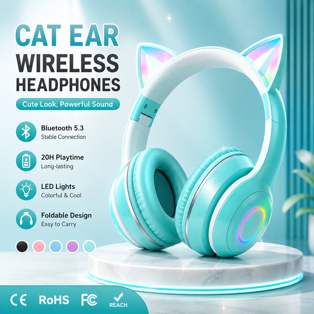 High Quality jl Chipset On-Ear Wireless Headphones and Earphones Multi-Color Adjustable for Sports and Mobile Phone Use