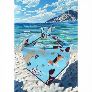 وشاح تبريد للكلاب والقطط بتصميم مثلث وشعار مخصص، مصنوع من البوليستر الناعم، مطبوع وقابل للتخصيص، مناسب للصيف والهالوين وعيد الميلاد - Product Image 3