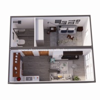 Maison Conteneur Moderne Préfabriquée de Luxe avec Une Chambre, Salle de Bain, Cuisine, Abri Voiture Étanche, Écologique et Durable