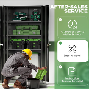 Archivador Metálico de 2 Puertas, Armario de Almacenamiento de Acero, Archivador de Hierro con Estante Ajustable - Product Image 4