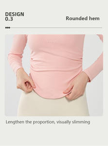 XW-G9681 Wholesale Women's Long Sleeve Tops Fashion Solid Color <strong>T</strong>-<strong>Shirt</strong> Yoga Sports Breathable Fabric Comfortable Gym Clothes - Product Image 3