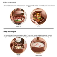 Casserole en argile violette NEWELL, style chinois, résistante aux hautes températures, compatible avec les cuisinières à gaz, avec couvercle, pour soupes domestiques