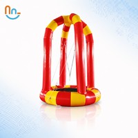 Joy2fun Trampoline gonflable à bungee rouge et jaune pour enfants, location pour parcs d'attractions et fêtes en plein air
