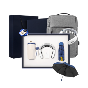 Ensemble de cadeaux d'affaires de luxe annuel pour les bureaux d'entreprise comprenant une tasse sous vide masseur de cou Mini parapluie Sac à dos - Product Image 3