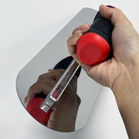 Ensemble de 3 truelles à plâtre en acier inoxydable, 3 tailles, avec poignée antidérapante pour la construction de cloisons sèches et le plâtrage