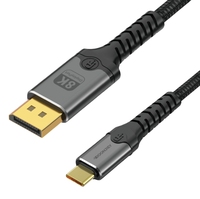 Câble USB-C vers DisplayPort coudé gauche/droite 8K 60Hz compatible Thunderbolt 3/4 pour MacBook, Huawei, Air Projector