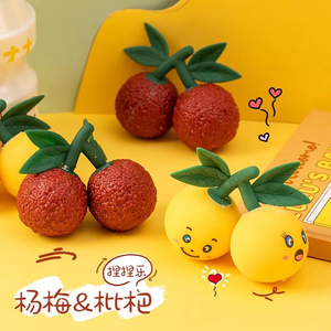 Bayberry Loquat Squishy <b>Toy</b> Realistic Fruit Stress Relief Rubber Squeeze Fidget for Office <b>Desk</b> Kids Adults - Product Image 2