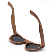Lunettes de soleil unisexes en bois à monture carrée rétro polarisée, fabriquées à la main, en acétate d'ébène, marque personnalisée