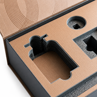 Cajas Rígidas de Cartón Gris Personalizadas con Ranurado, Estampado en Caliente de Medio Corte y Papel Texturizado para Empaquetado de Marcas Premium