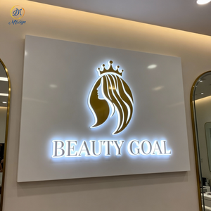 Enseigne LED rétroéclairée 3D personnalisée en or miroir avec logo pour décoration de magasin et enseigne commerciale, garantie 3 ans, pour usage intérieur et extérieur - Product Image 3