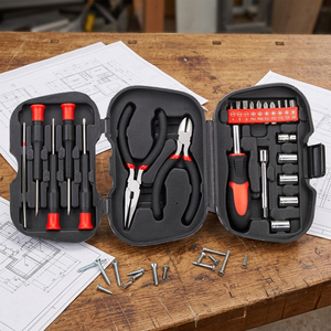 24pcs Hot Sale Promotion Gift Hand Home DIY Repairing <b>Tools</b> Set with Plastic <b>Tool</b> Kit Mini Pliers Screwdrivers <b>Tool</b> Kit - Product Image 5